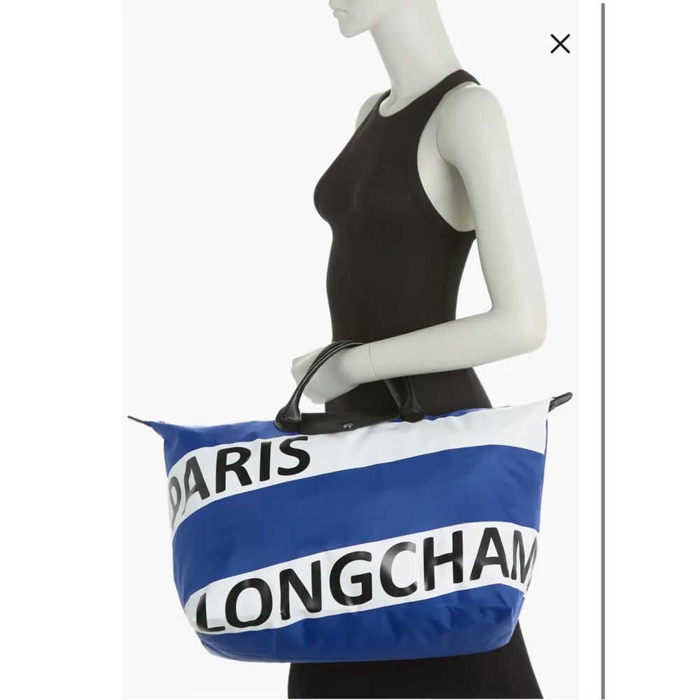 Longchamp Paris Blue and White weekender tote